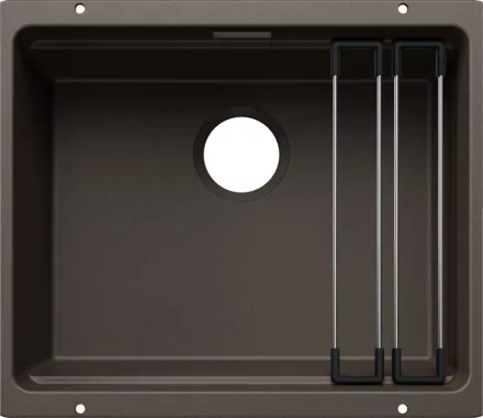 Blanco Etagon 500-U Silgranit 53x46 cm mosogató acél sínnel, kávé 527760