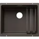 Blanco Etagon 500-U Silgranit 53x46 cm mosogató acél sínnel, kávé 527760