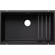   Blanco Etagon 700-U Silgranit mosogató 73x46 cm acél sínnel, fekete 527762
