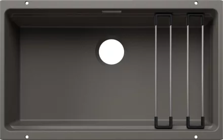 Blanco Etagon 700-U Silgranit mosogató 73x46 cm acél sínnel, vulkánszürke 527763