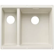 Blanco Subline 340/160-U Silgranit 2 medencés mosogató 55x46 cm, lefolyókészlet nélkül, jobbos kivitelben, törtfehér színben.