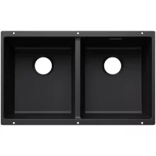 Blanco Subline 350/350-U Silgranit 2 medencés mosogató 75x46 cm, fekete kivitelben.