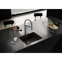 Blanco Claron 500-U Durinox rozsdamentes acél mosogató sötét acél színben.