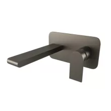   Bugnatese Simple falsík alatti mosdócsaptelep 15.5 cm-es kifolyóval, click-clack leeresztővel, grafit fekete 6643SCGF
