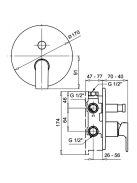 Bugnatese Simple falsík alatti zuhanycsaptelep 2 fogyasztóhoz, króm 6672CR