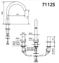 Bugnatese Moon 3-lyukas mosdócsaptelep leeresztő nélkül, szálcsiszolt arany kivitelben