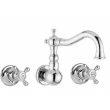   Bugnatese Arcadia 3-lyukas fali mosdócsaptelep leeresztő nélkül, 22 cm-es kifolyóval, króm/arany 8370CRDO