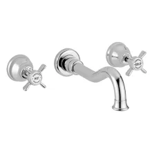   Bugnatese Princeton 3-lyukas fali mosdócsaptelep click-clack leeresztővel, 19 cm-es kifolyóval, króm/arany 865SCCRDO