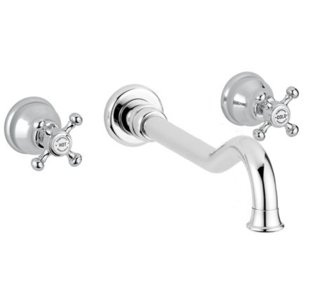 Bugnatese Lady 3-lyukas fali mosdócsaptelep leeresztő nélkül, 19 cm-es kifolyóval, bronz 965BR