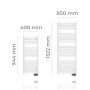 BVF Intuis Nao 750W elektromos törölközőszárító radiátor 50x132,2 cm beépített digitális termosztáttal, fehér M121312