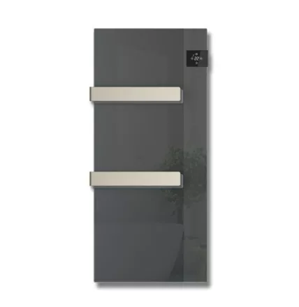 Radialight Silk Evo elektromos acél törölközőszárító radiátor 40x90 üveg előlappal, antracit ONS10031