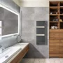 Radialight Silk Evo elektromos acél törölközőszárító radiátor 40x90 üveg előlappal, antracit ONS10031