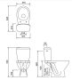 Cersanit Kaskada Kompakt monoblokkos WC hátsó kifolyással, oldalsó vízbekötés, ülőkével K100-206