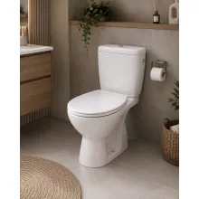 Cersanit Kaskada monoblokkos WC alsó kifolyással oldalsó vízbekötéssel ülőkével K100-207