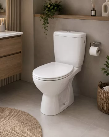 Cersanit Kaskada monoblokkos WC alsó kifolyással oldalsó vízbekötéssel ülőkével K100-207