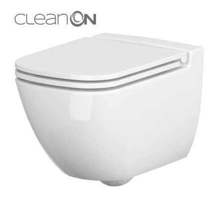 Cersanit Caspia Cleanon perem nélküli fali WC, hátsó kifolyású, ülőke nélkül K11-0233
