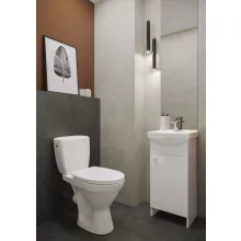   Cersanit Cersania Simpleon Kompakt monoblokkos hátsó kifolyású WC csésze csökkentett peremmel, vízbevezetés oldalt, duroplast ülőkével K11-2337