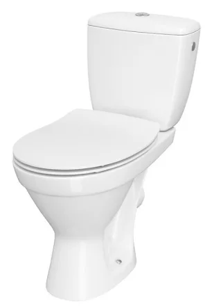 Cersanit Cersania Monoblokkos hátsó kifolyású WC csésze csökkentett peremmel, vízbevezetés oldalt, duroplast ülőkével K11-2338