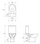 Cersanit Parva Peremes Monoblokkos WC csésze hátsó kifolyással, oldalsó vízbekötéssel és duroplast ülőkével K27-001