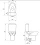 Cersanit Parva Peremes kompakt WC csésze alsó kifolyással, oldalsó vízbekötéssel és antibakteriális duroplast ülőkével K27-003