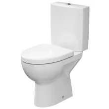   Cersanit Parva Peremes Kompakt WC csésze alsó kifolyással, oldalsó vízbekötéssel és antibakteriális duroplast ülőkével K27-004