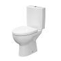 Cersanit Parva Peremes Kompakt WC csésze alsó kifolyással, oldalsó vízbekötéssel és antibakteriális duroplast ülőkével K27-004