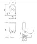 Cersanit Parva Peremes Kompakt WC csésze alsó kifolyással, oldalsó vízbekötéssel és antibakteriális duroplast ülőkével K27-004