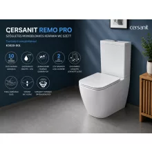 Cersanit Remo Pro Square kompakt monoblokkos kerámia WC szett Tornado örvényöblítéssel.