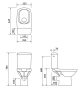 Cersanit Carina perem nélküli monoblokk WC, oldalsó bekötéssel, ülőkével K31-044