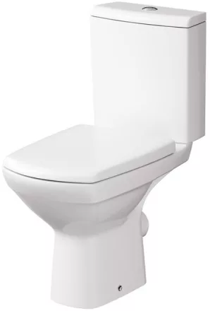 Cersanit Carina CleanOn perem nélküli monblokk WC csésze tartállyal és antibakteriális duroplast WC ülőkével, fehér K31-050