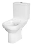 Cersanit City New Cleanon perem nélküli kompakt WC csésze hátsó kifolyással, oldalsó bekötésű tartállyal és Soft-Close ülőkével K35035