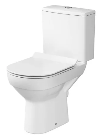 Cersanit City hátsó kifolyású kompakt WC csésze Cleanon technológiával, alsó vízbekötéssel és vékonyított duroplast ülőkével K35038