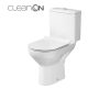 Cersanit City hátsó kifolyású kompakt WC csésze Cleanon technológiával, alsó vízbekötéssel és vékonyított duroplast ülőkével K35038