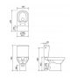Cersanit City hátsó kifolyású kompakt WC csésze Cleanon technológiával, alsó vízbekötéssel és vékonyított duroplast ülőkével K35038