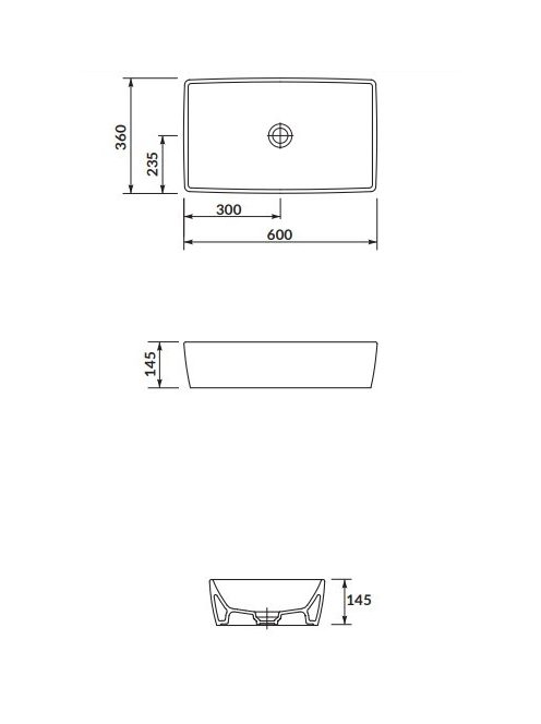 Cersanit City pultra ültethető mosdótál 60x36 kerámia lefolyófedéllel K35-047