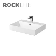   Cersanit Inverto Rocklite 60 szögletes kerámia mosdótál túlfolyóval és csapfurattal, fehér K671-005
