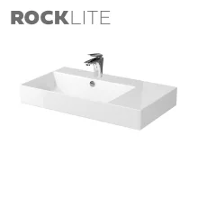   Cersanit Inverto Rocklite 80 szögletes kerámia mosdó, jobb oldali rakodó területtel, túlfolyóval és csaplyukkal, fehér K671-006