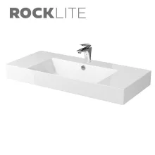   Cersanit Inverto Rocklite 100 szögletes kerámia mosdó túlfolyóval és csapfurattal, fehér K671-007