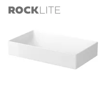   Cersanit Inverto szögletes Rocklite kerámia mosdótál 60 cm túlfolyó nélkül, fehér K671-008