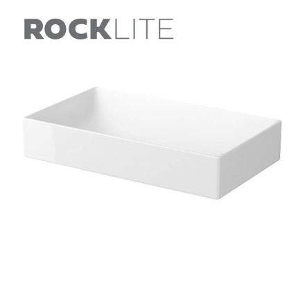 Cersanit Inverto szögletes Rocklite kerámia mosdótál 60 cm túlfolyó nélkül, fehér K671-008