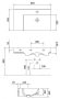 Cersanit Inverto Rocklite 80 szögletes kerámia mosdó, bal oldali rakodó területtel, túlfolyóval és csaplyukkal K671-016