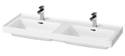 Cersanit Crea dupla medencés ROCKLITE kerámia mosdó 120,5x45,5 cm két csaplyukkal, fehér K673-006