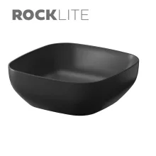   Cersanit Larga ROCKLITE kerámia mosdótál 38x38 cm, túlfolyó nélkül, matt antracit K677-012
