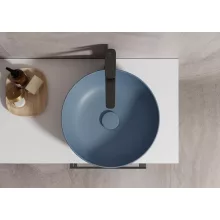   Cersanit Larga ROCKLITE kerámia mosdótál 40x40 cm, túlfolyó nélkül, matt kék K677-050