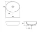 Cersanit Larga ROCKLITE kerámia mosdótál 50,5x38,5 cm, túlfolyó nélkül, matt kék K677-055