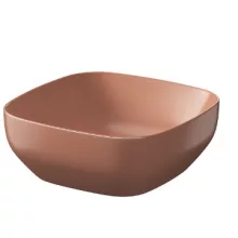   Cersanit Larga ROCKLITE kerámia mosdótál 38x38 cm, túlfolyó nélkül,  matt tégla vörös K677-060
