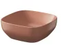 Cersanit Larga ROCKLITE kerámia mosdótál 38x38 cm, túlfolyó nélkül,  matt tégla vörös K677-060