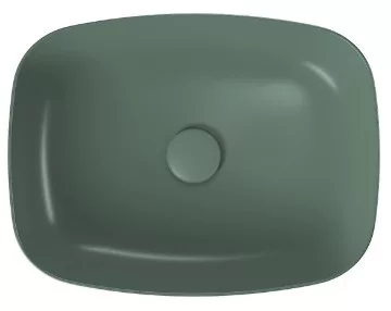 Cersanit Larga ROCKLITE kerámia mosdótál 50x38,5 cm, túlfolyó nélkül, matt zöld K677-065