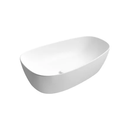 Cersanit Kontra kerámia mosdótál 60x36,5 cm csaplyuk és túlfolyó nélkül, matt fehér K682-010