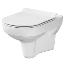   Cersanit City Cleanon perem nélküli fali WC csésze vékony duroplast ülőkével K701143